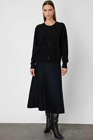 ON TRİKO Taş Detaylı Sıfır Yaka Triko Hırka 60344-26k