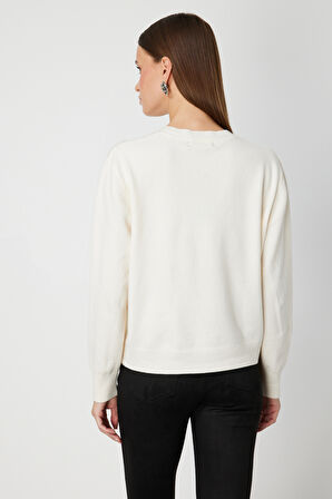 ON TRİKO Taş Detaylı Sıfır Yaka Triko Hırka 60344-26k