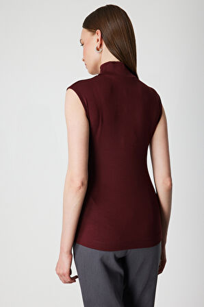 ON TRİKO Dik Yaka Kolsuz Basic Bluz 61432-26k