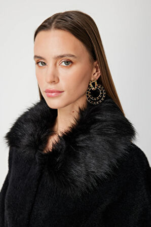 ON TRİKO Yakası Kürklü Peluş Hırka 63915-26k