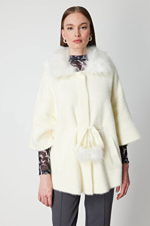 ON TRİKO Yakası Kürklü Peluş Hırka 63915-26k