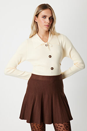 ON TRİKO Piliseli Mini Triko Etek 60203-26k