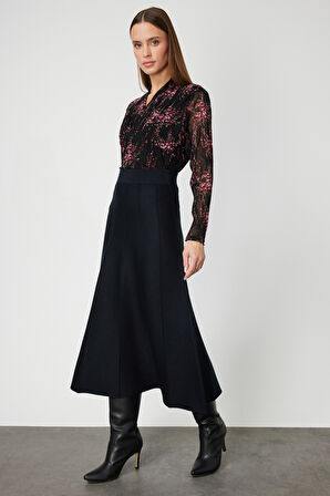 ON TRİKO Pileli Midi Triko Etek 65210-26k