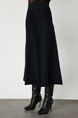 ON TRİKO Pileli Midi Triko Etek 65210-26k