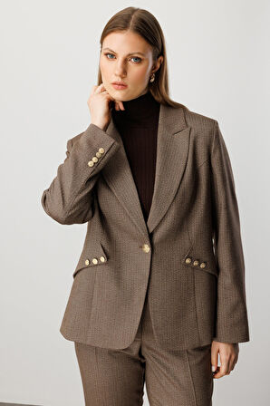 EKOL Omzu Vatkalı Süs Düğmeli Ceket 5533-26k