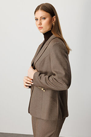 EKOL Omzu Vatkalı Süs Düğmeli Ceket 5533-26k