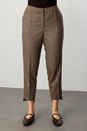 EKOL Zikzak Desenli Dar Paça Pantolon 5535-26k