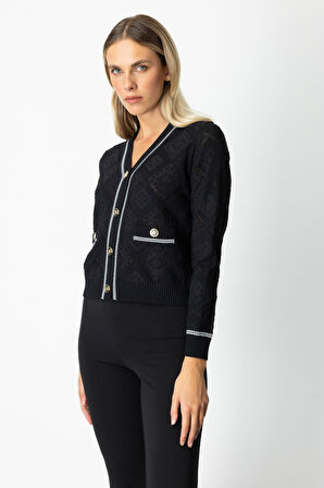 ON TRİKO V Yaka Kabartmalı Hırka 60950-26k