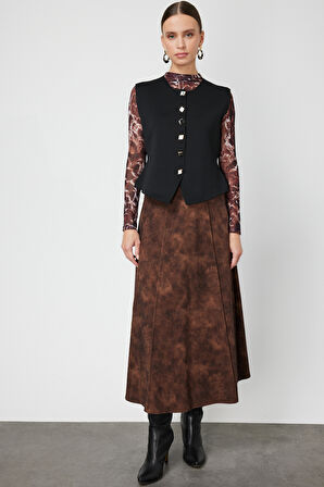 ON TRİKO Sıfır Yaka Düğmeli Triko Yelek 66947-26k