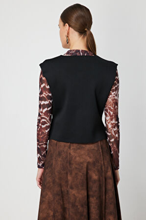 ON TRİKO Sıfır Yaka Düğmeli Triko Yelek 66947-26k