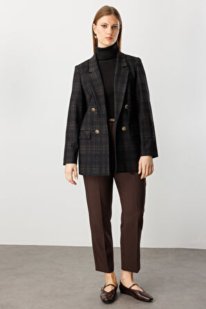 EKOL Ekoseli Kapak Cepli Ceket 5539-26k