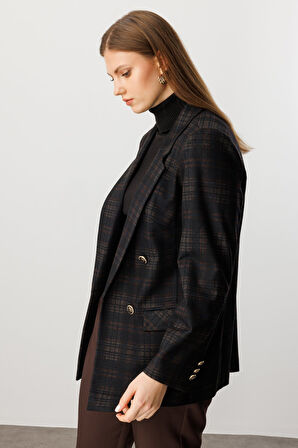 EKOL Ekoseli Kapak Cepli Ceket 5539-26k