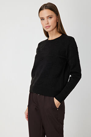 ON TRİKO Kabartmalı Triko Kazak 66363-26k