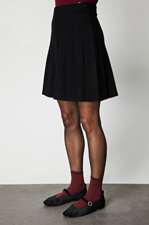 ON TRİKO Pileli Mini Triko Etek 69202-26k