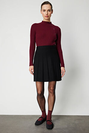 ON TRİKO Pileli Mini Triko Etek 69202-26k