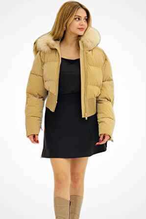 Kürk Detaylı Kısa Mont 5484-26k