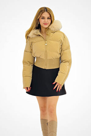 Kürk Detaylı Kısa Mont 5484-26k