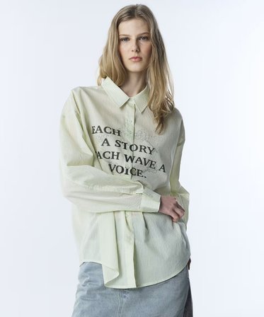 TWIST Slogan Ve Görsel Baskılı Oversize Gömlek TS1260025110