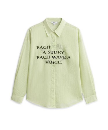 TWIST Slogan Ve Görsel Baskılı Oversize Gömlek TS1260025110