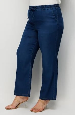 EKOL Beli Lastikli Bol Paça Pantolon 4092