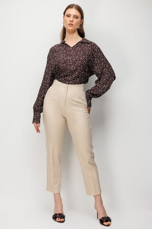 EKOL Beli Kalın Lastikli Dar Paça Pantolon 4168
