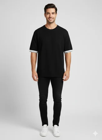 XINT Kolları Şeritli T-Shirt 801901