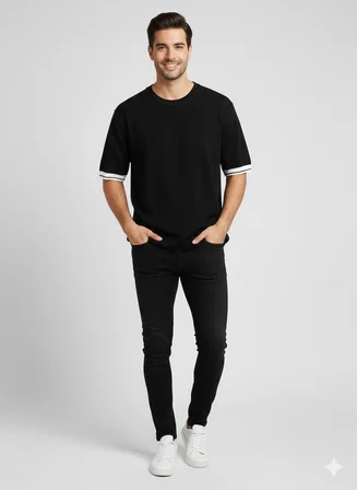 XINT Kolları Şeritli T-Shirt 801901
