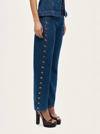 NOCTURNE Metal Düğme Detaylı Denim Pantolon 18167