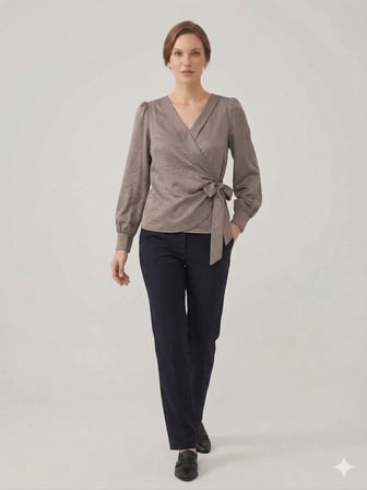 DOSSO DOSSİ Kuşaklı Jakar Bluz 13569