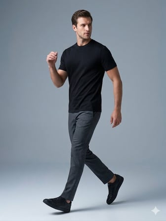 DORSS Erkek Siyah Basic Bisiklet Yaka T-Shirt 20500