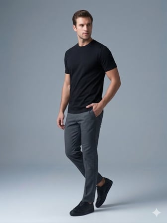 DORSS Erkek Siyah Basic Bisiklet Yaka T-Shirt 20500