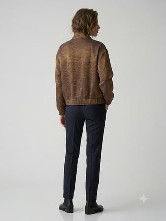 DAİDO Işıltılı Saten Dokulu Bomber Ceket 7910