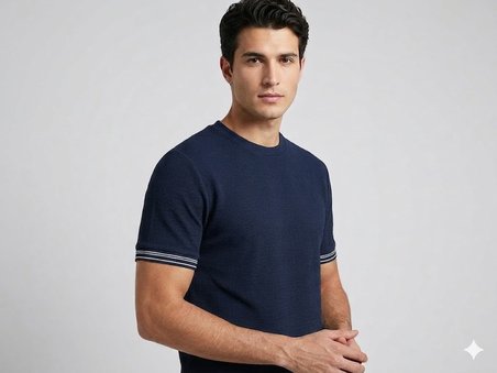 XINT Erkek Kısa Kollu Dokulu Basic T-Shirt 502386