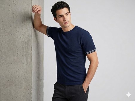 XINT Erkek Kısa Kollu Dokulu Basic T-Shirt 502386