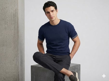 XINT Erkek Kısa Kollu Dokulu Basic T-Shirt 502386