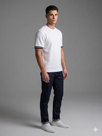 XINT Erkek Bisiklet Yaka Dokulu T-Shirt 502389