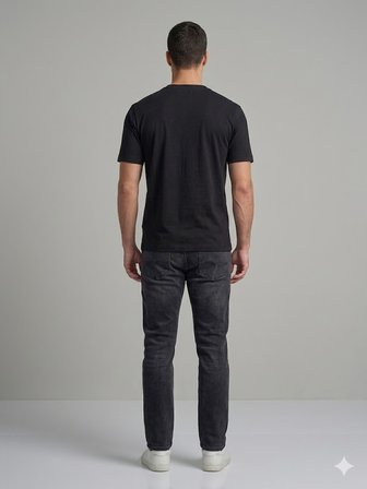 VAGANZA Modern Fit Siyah Erkek Basic T-Shirt 1000