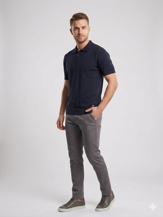 MCR Polo Yaka Örgü Dokulu Triko T-Shirt 11587