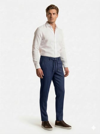 CASABA Beli Lastikli Bağcıklı Erkek Pantolon 9362