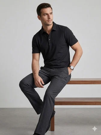 KİP Rahat Kalıp Kısa Kollu Likralı Örme Polo T-Shirt 10057