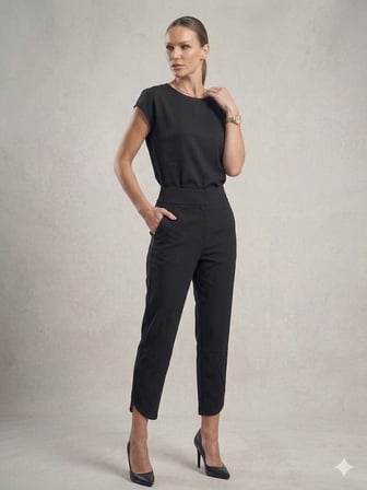 DOSSO DOSSİ GALİFE Kadın Yüksek Bel Lastikli Pantolon 4736