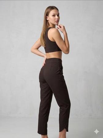 DOSSO DOSSİ GALİFE Kadın Yüksek Bel Lastikli Pantolon 4736