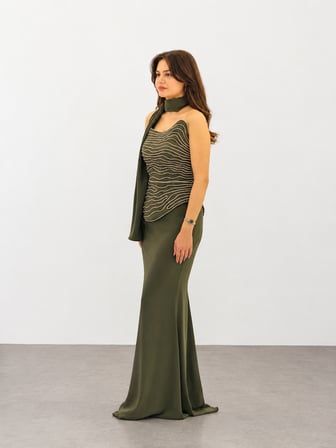 FOR COSTUME Taş İşlemeli Abiye Elbise 10546