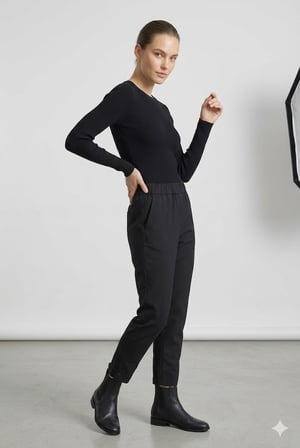 KASHA Kadın Beli Lastikli Rahat Kesim Dokuma Pantolon 26YP022