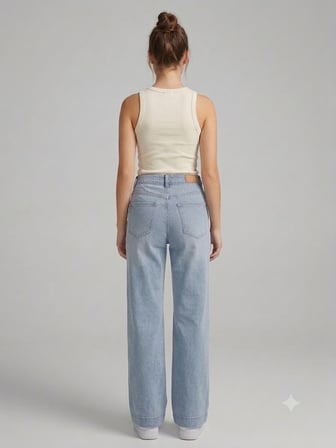 ONİX Işıltılı Sim Baskılı Wide Leg Palazzo Jean Kot Pantolon 731