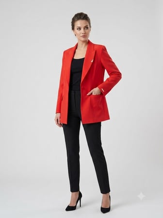 BEETHOVEN KADELLİ Kruvaze Yaka Klasik Kesim Blazer Ceket 56475