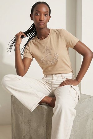 GUESS  Elettra Kadın Aktif Regular Fit T-Shirt V6YI04K4268