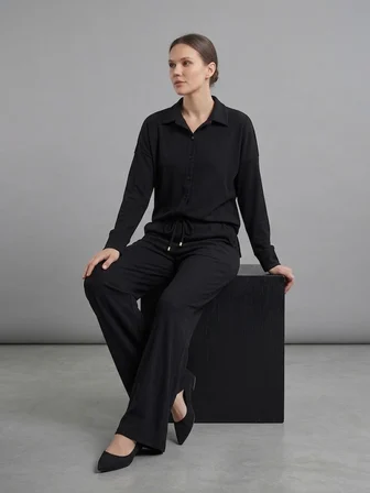 ON TRİKO Kadife Oversize Gömlek 14300