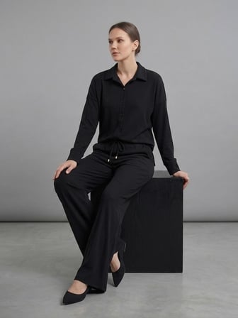ON TRİKO Kadife Oversize Gömlek 14300
