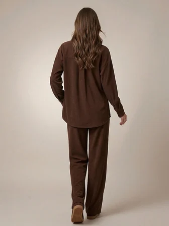 ON TRİKO Kadife Oversize Gömlek 14300